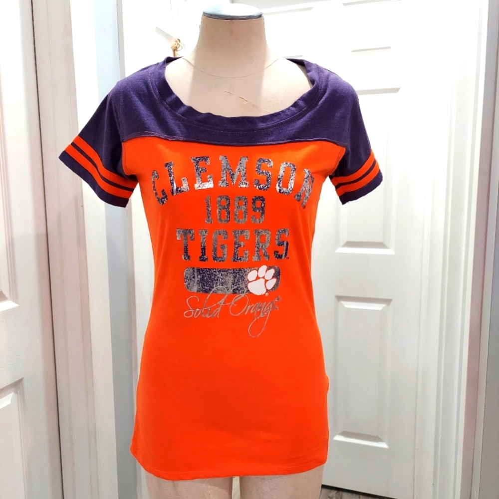 Clemson Tigers t-shirt purple orange short sleeves Size 4/6